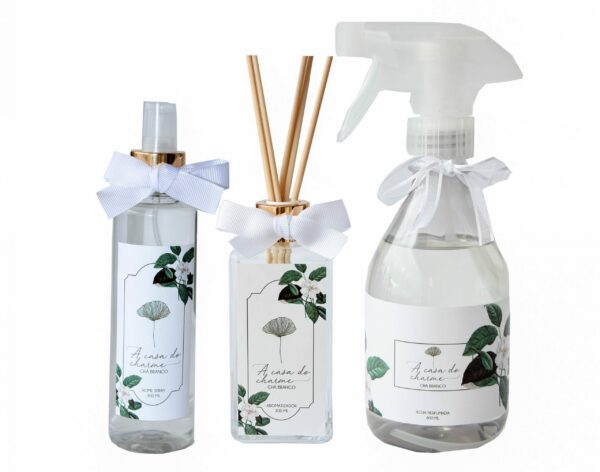 Kit Aromatizador + Home Spray + Água Perfumada - Chá Branco