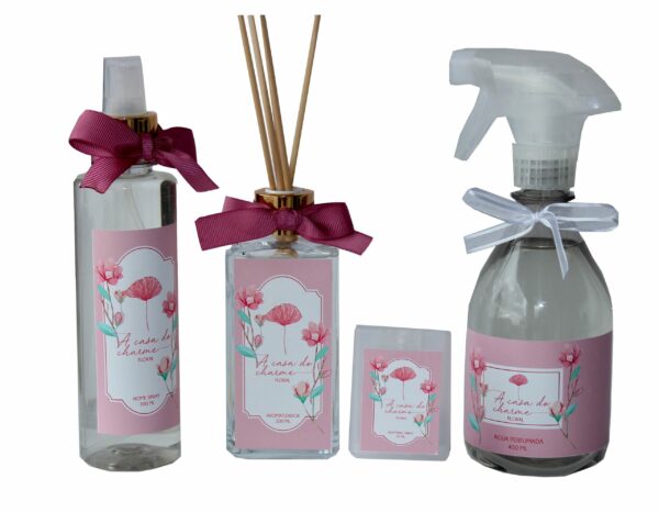 Kit Aromatizador+ Home Spray+ Água Perfumada+ Cartão Spray – Floral