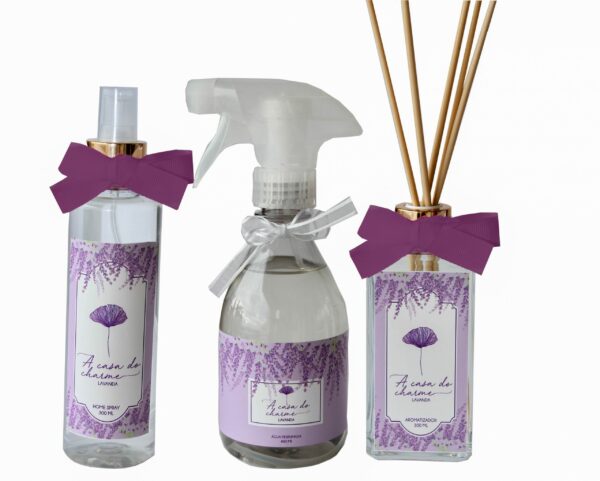Kit Aromatizador+ Home Spray+ Água Perfumada - Lavanda