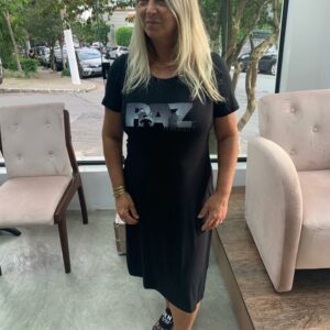 Camiseta longa em visco lycra preta. Filipenses 4:7