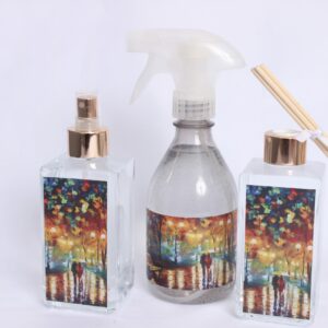 Kit Aromatizador + Home Spray + Água Perfumada em arte - Bamboo