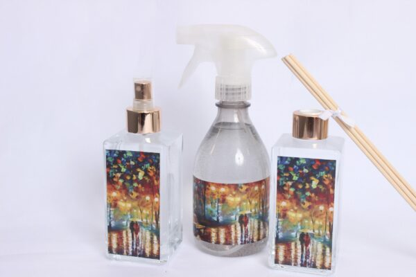 Kit Aromatizador + Home Spray + Água Perfumada em arte - Bamboo