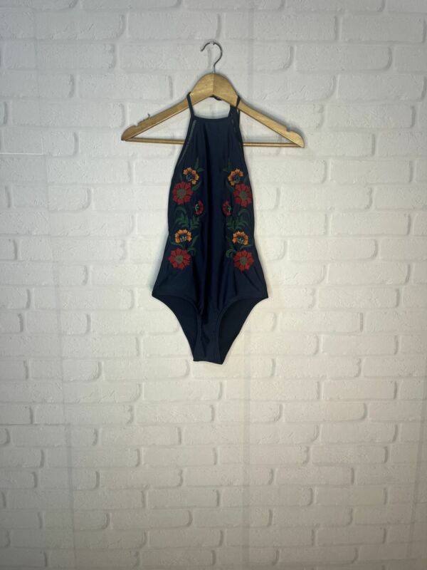 Body Feminino Azul Marinho Bordado - Bossa Nova - 82% POliamida 18% Elastano - Image 2