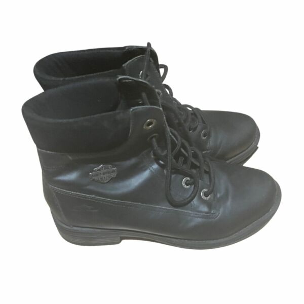 Bota Feminina de couro preta Harley Davidson Couro