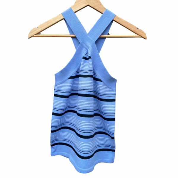 Regata linho com elastano listrado Azul - Shoulder - Tm: M