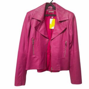 ✨Jaqueta 100% couro patricia mota - rosa - tamanho 42